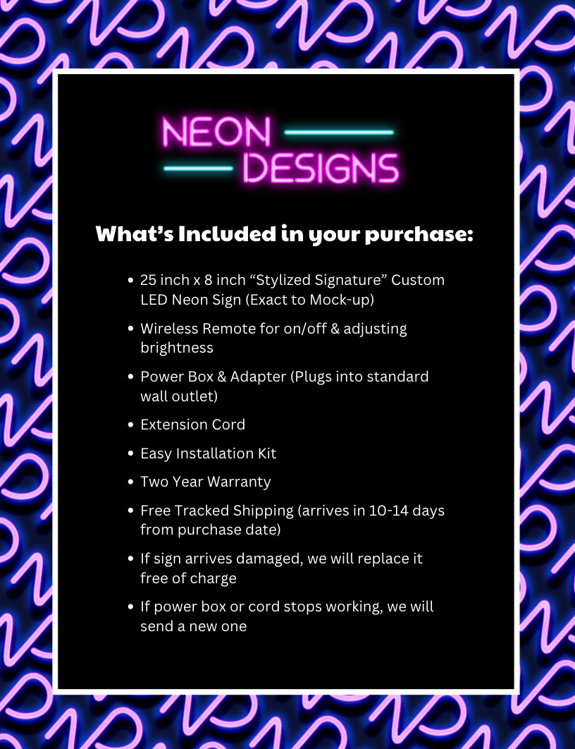 Stylized Signature - Premium Neon Artwork