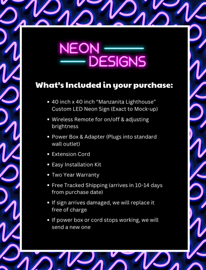Manzanita Lighthouse - Premium Neon Artwork