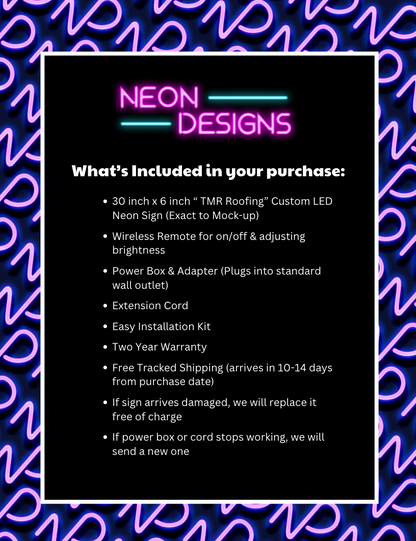 TMR Roofing - Premium Neon Artwork