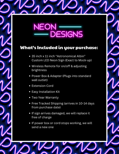 Astronomical Albin Squad¥ - Premium Neon Artwork