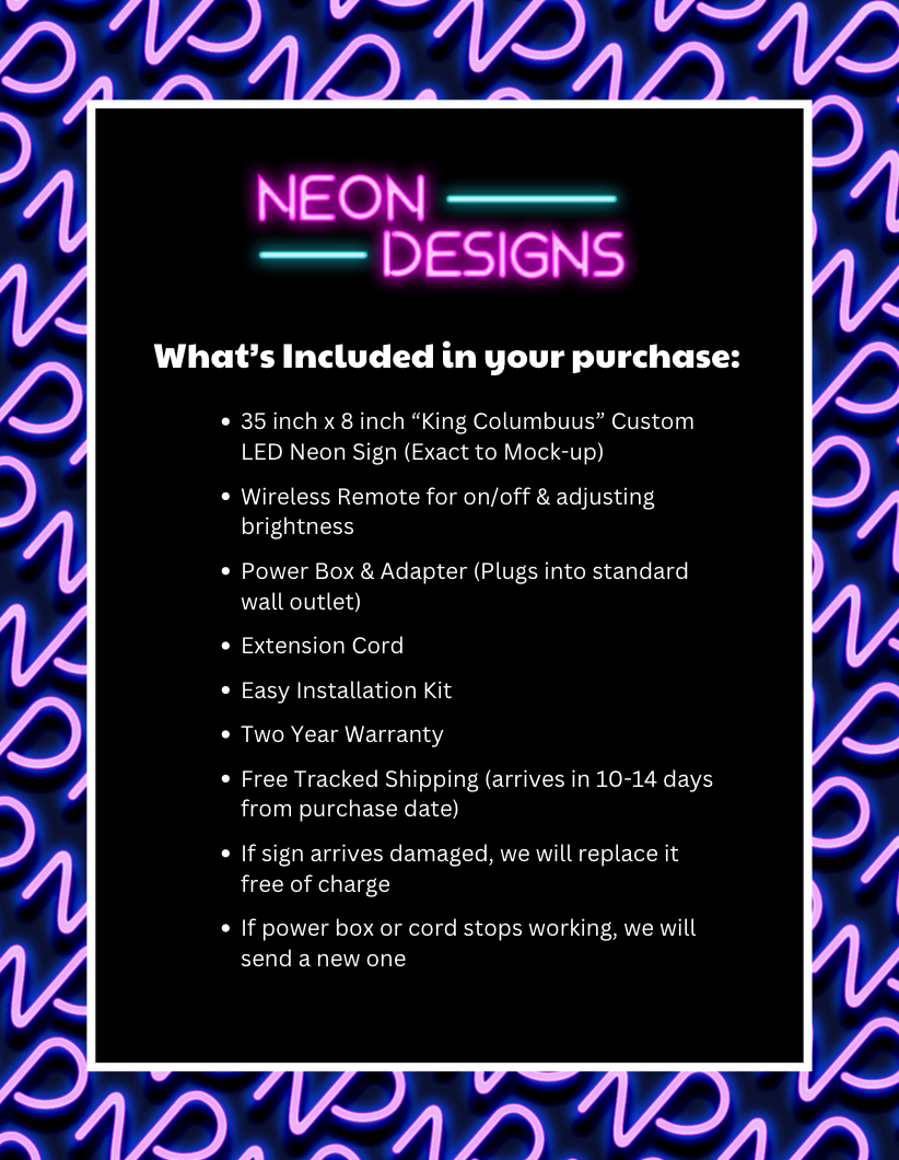 King Columbuuss - Premium Neon Artwork