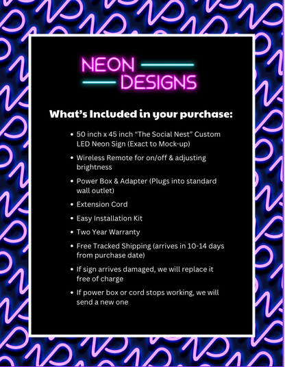 The Social Nest - Premium Neon Artwork