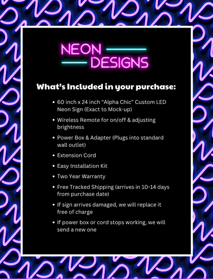 Alpha Chic - Premium Neon Artwork