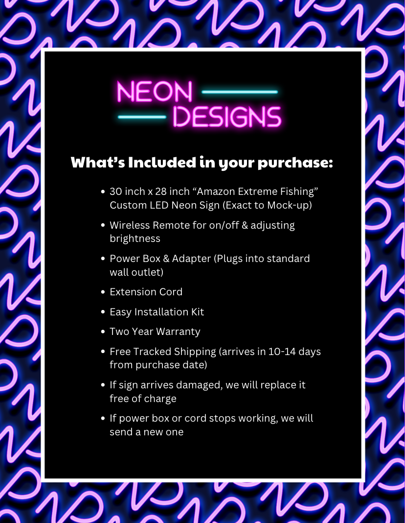Amazon Extreme Fishing - Premium Neon Artwork