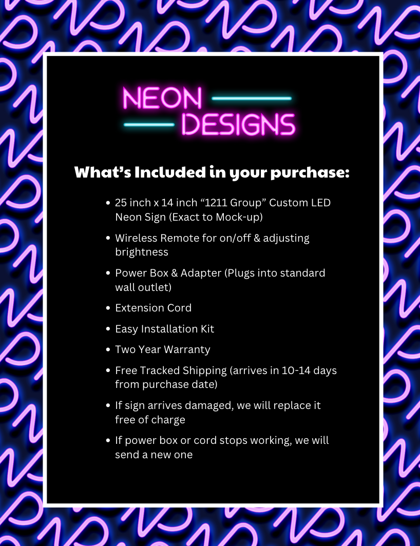 1211 Group - Premium Neon Artwork