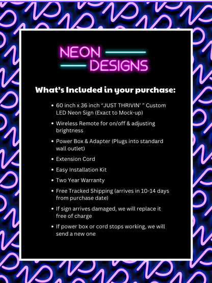 JUST THRIVIN' - Premium Neon Artwork