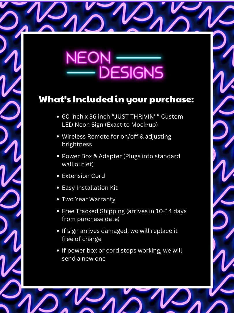 JUST THRIVIN' - Premium Neon Artwork