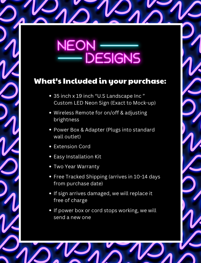 US Landscape Inc - Premium Neon Artwork
