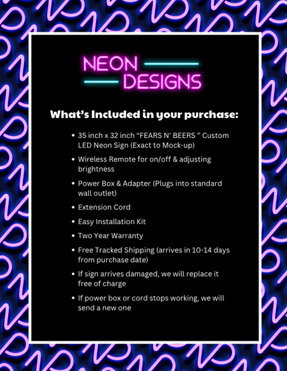 FEARS N' BEERS - Premium Neon Artwork