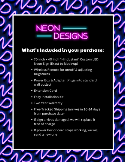 Hindustani - Premium Neon Artwork