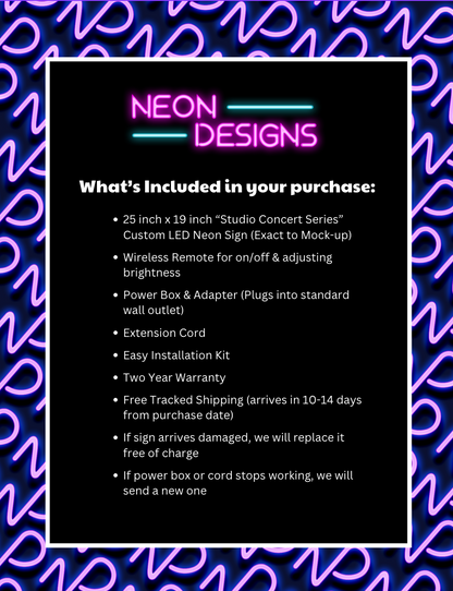 Studio Concert Series - Premium Neon Artwork