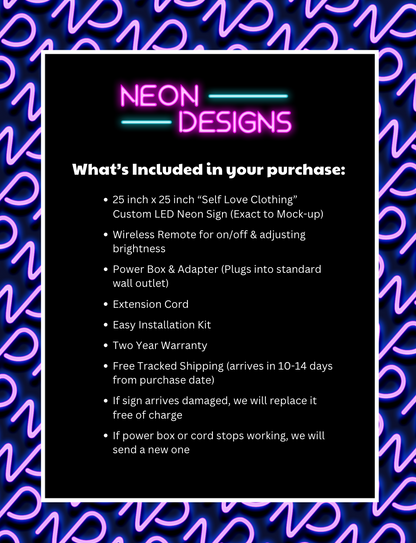 Self Love Clothing - Premium Neon Artwork