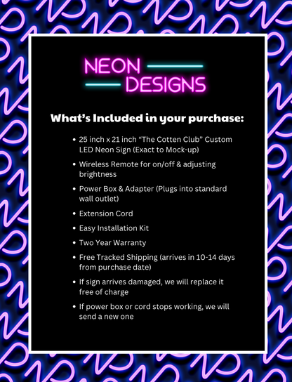 The Cotten Club - Premium Neon Artwork