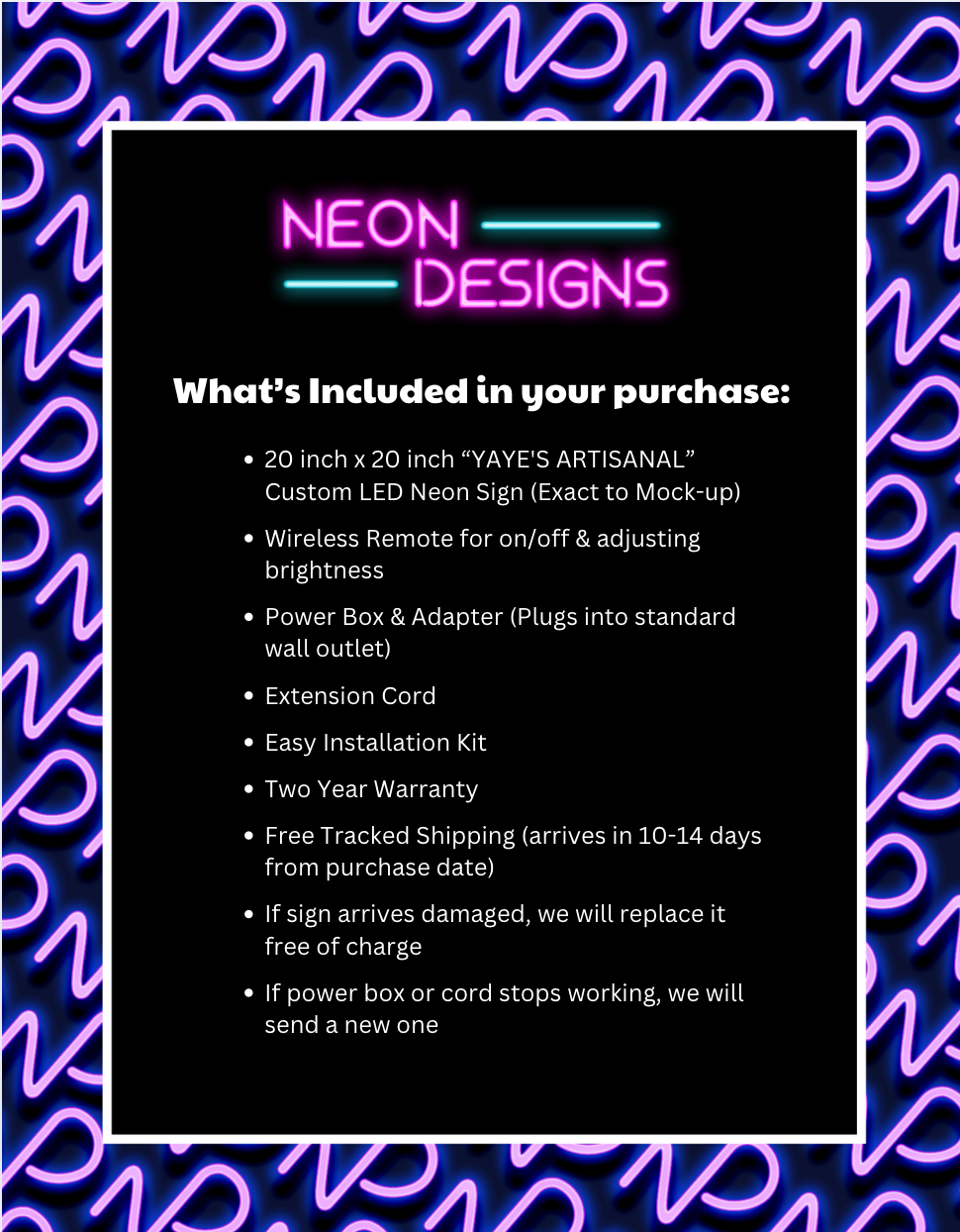 YAYE'S ARTISANAL - Premium Neon Artwork