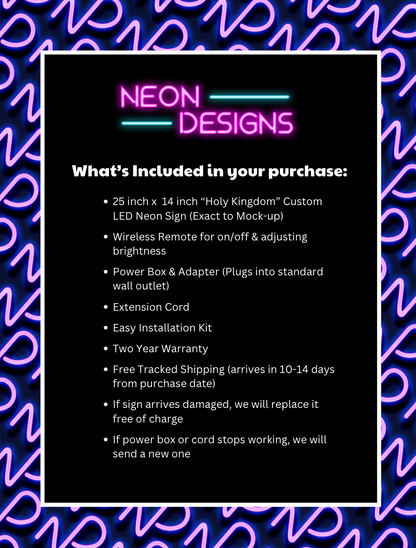 Holy Kingdom Fades Barbershop - Premium Neon Artwork