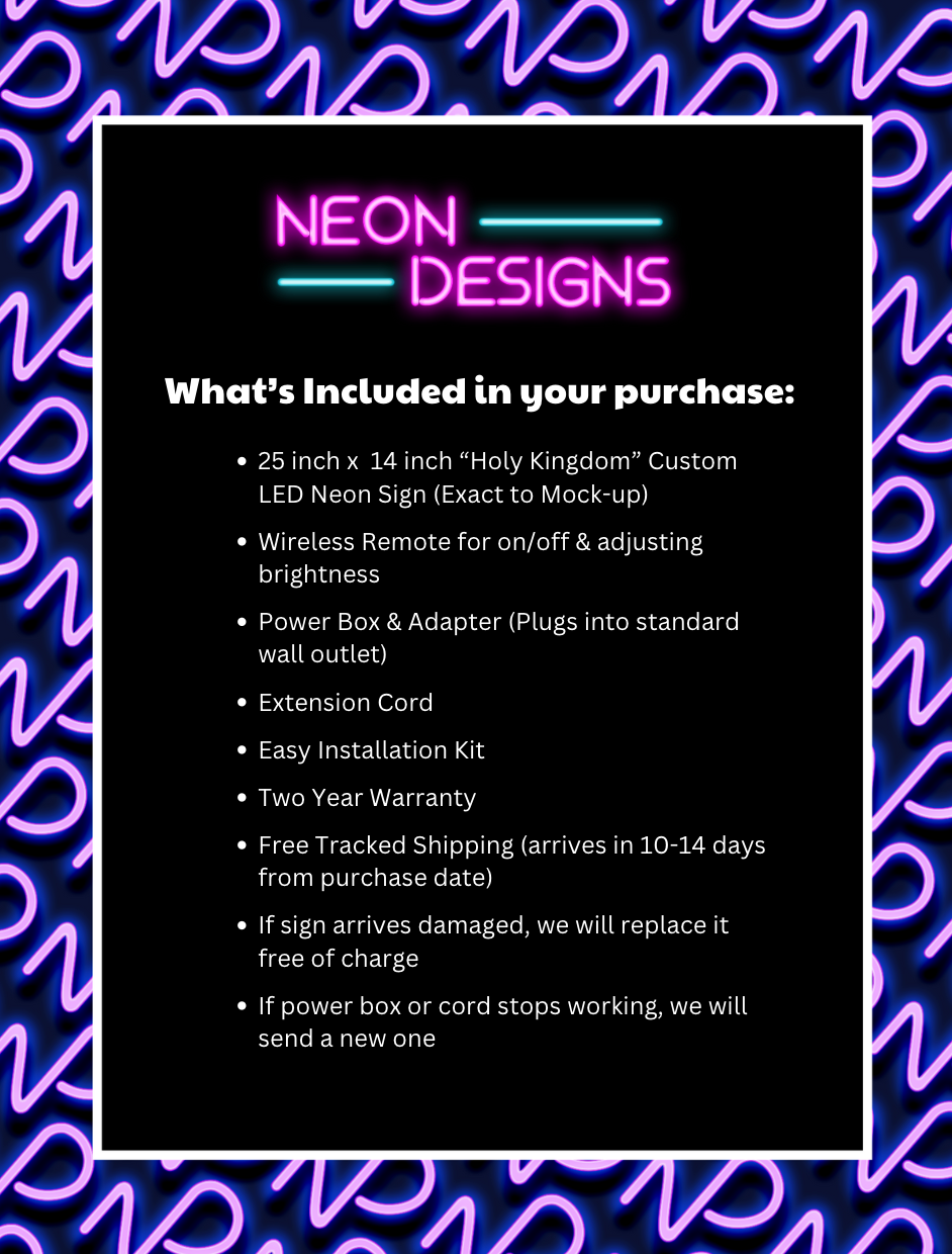 Holy Kingdom Fades Barbershop - Premium Neon Artwork