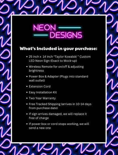Taylor Kowalski - Premium Neon Artwork