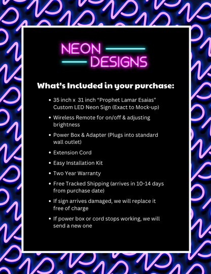 Prophet Lamar Esaias - Premium Neon Artwork