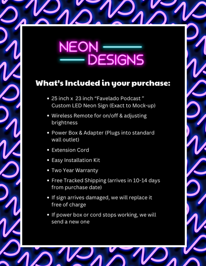 Favelado Podcast - Premium Neon Artwork