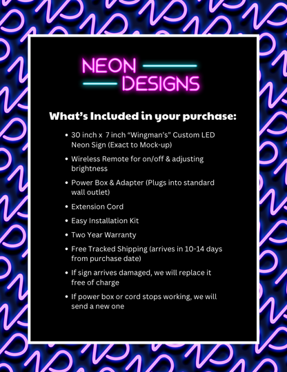 Wingman's - Premium Neon Artwork