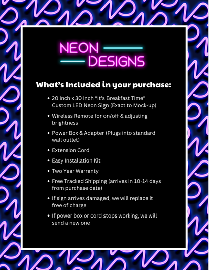 It's Breakfast Time - Premium Neon Artwork