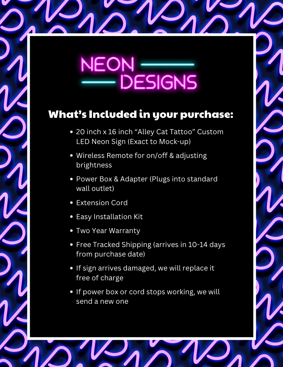 Alley Cat Tattoo - Premium Neon Artwork