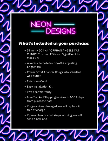 ORPHAN ANGELS CAT CLINIC - Premium Neon Artwork
