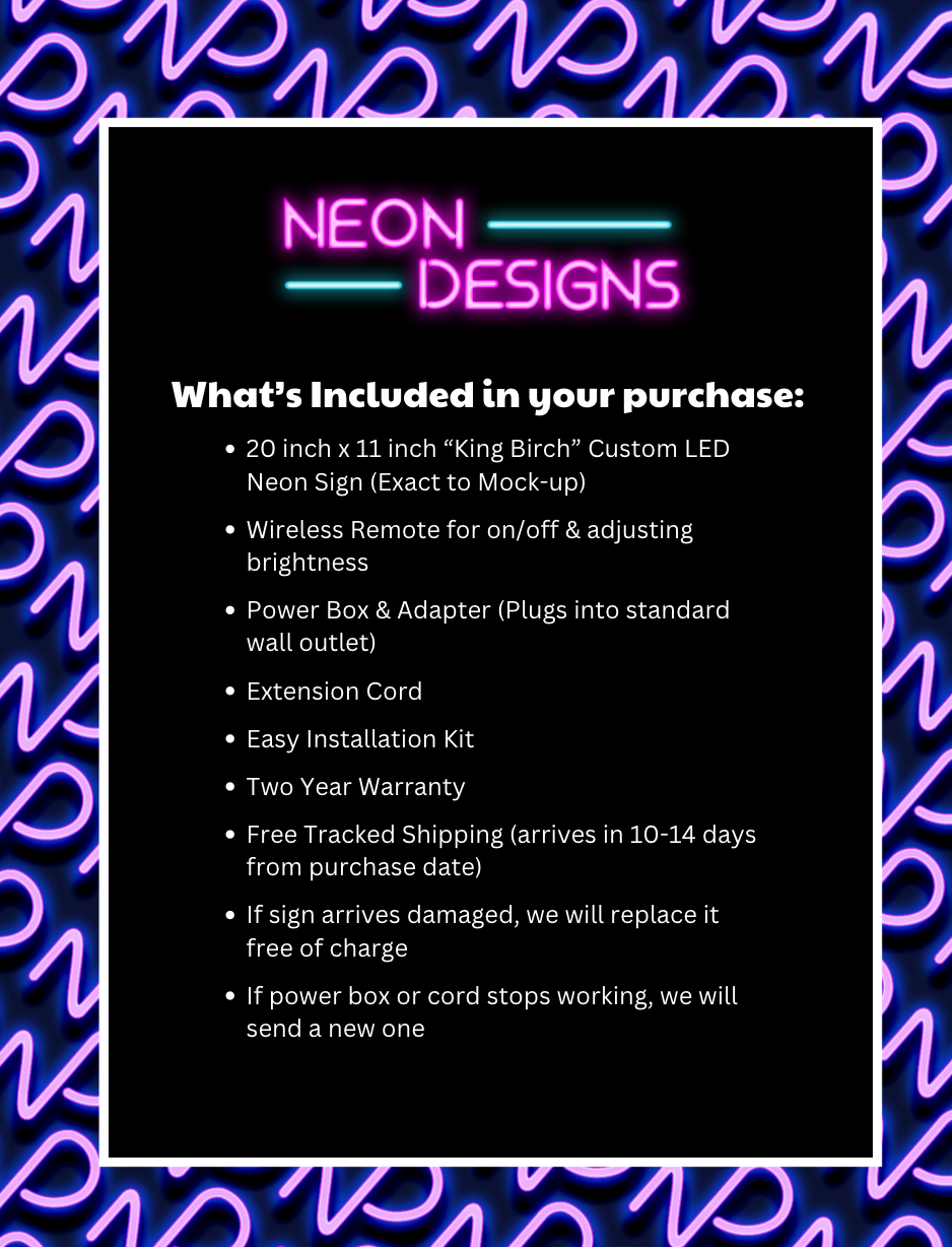 King Birch - Premium Neon Artwork