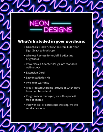 U City - Premium Neon Artwork