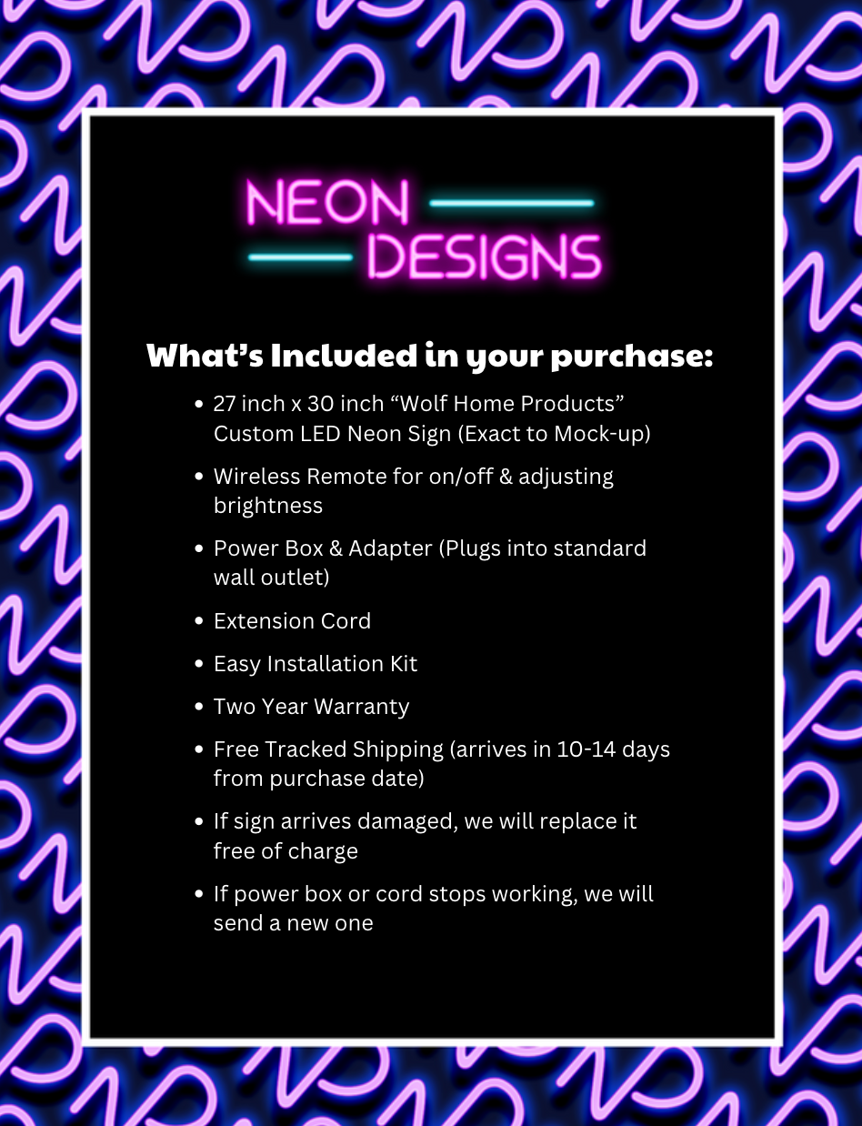 Wolf Home Products - Premium Neon Artwork