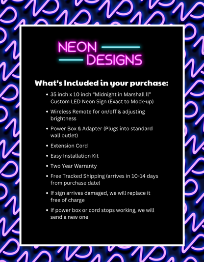 Midnight in Marshall ll - Premium Neon Artwork