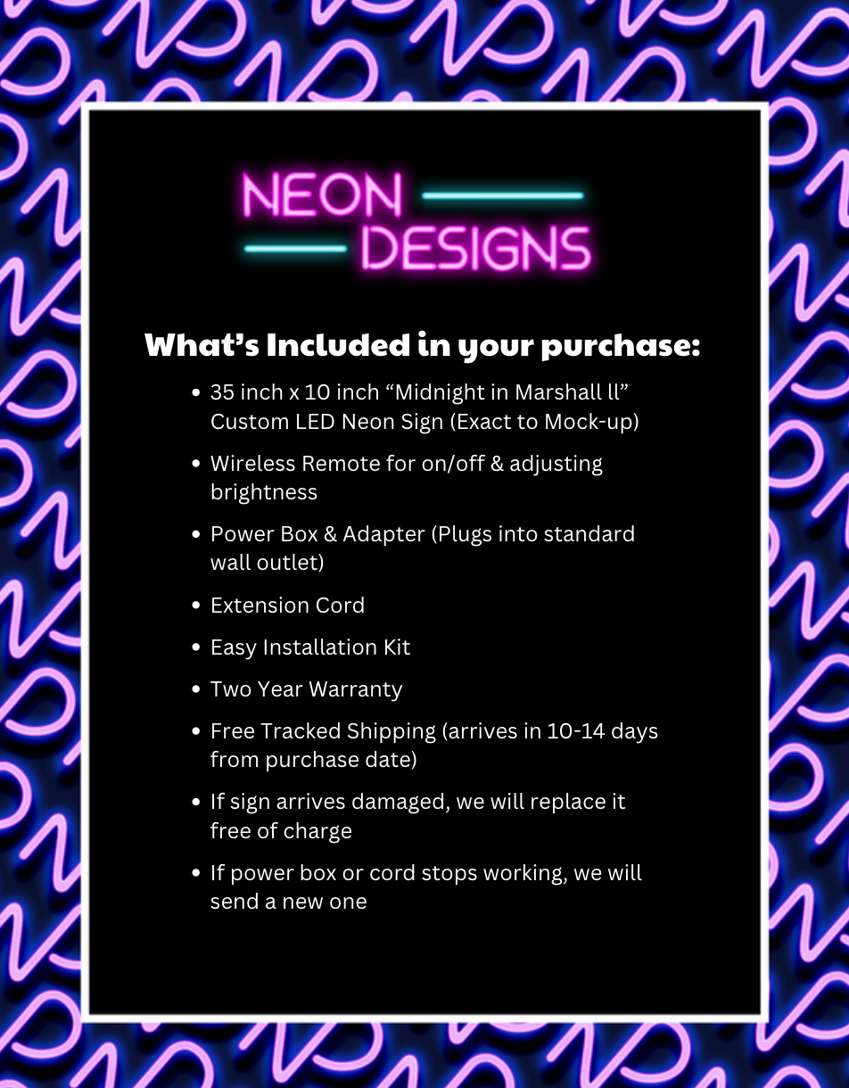 Midnight in Marshall ll - Premium Neon Artwork