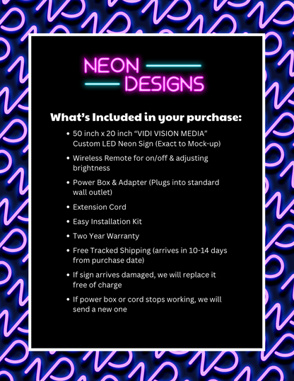 VIDI VISION MEDIA - Premium Neon Artwork