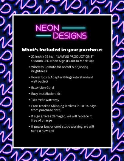 JAM'US PRODUCTIONS - Premium Neon Artwork