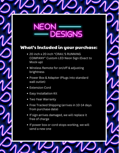 CRAIL'S RUNNING COMPANY - Premium Neon Artwork