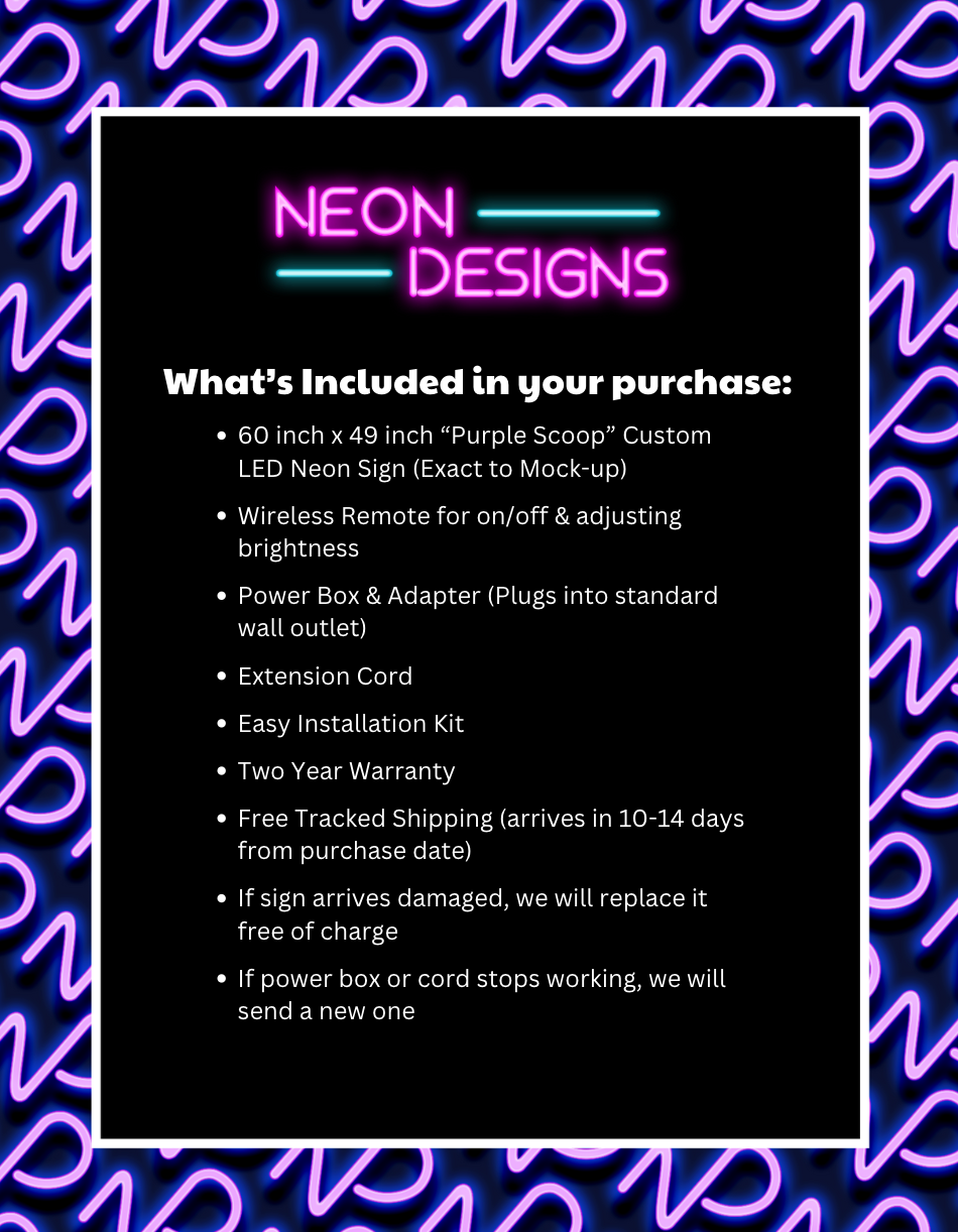 Purple Scoop Icon - Premium Neon Artwork