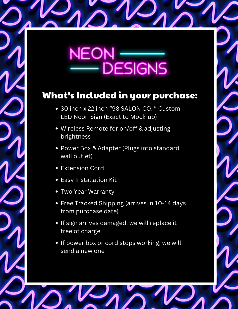 98 SALON CO. - Premium Neon Artwork