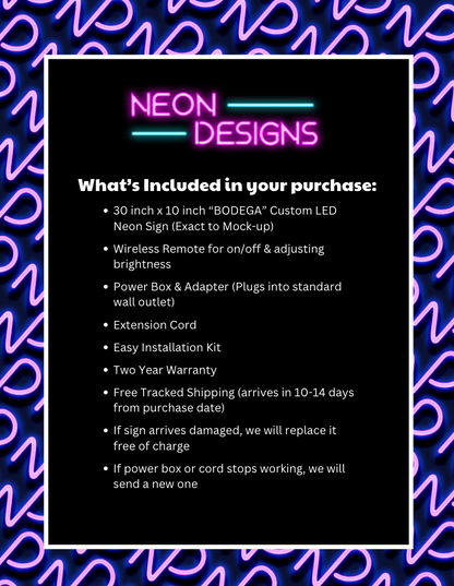 BODEGA - Premium Neon Artwork