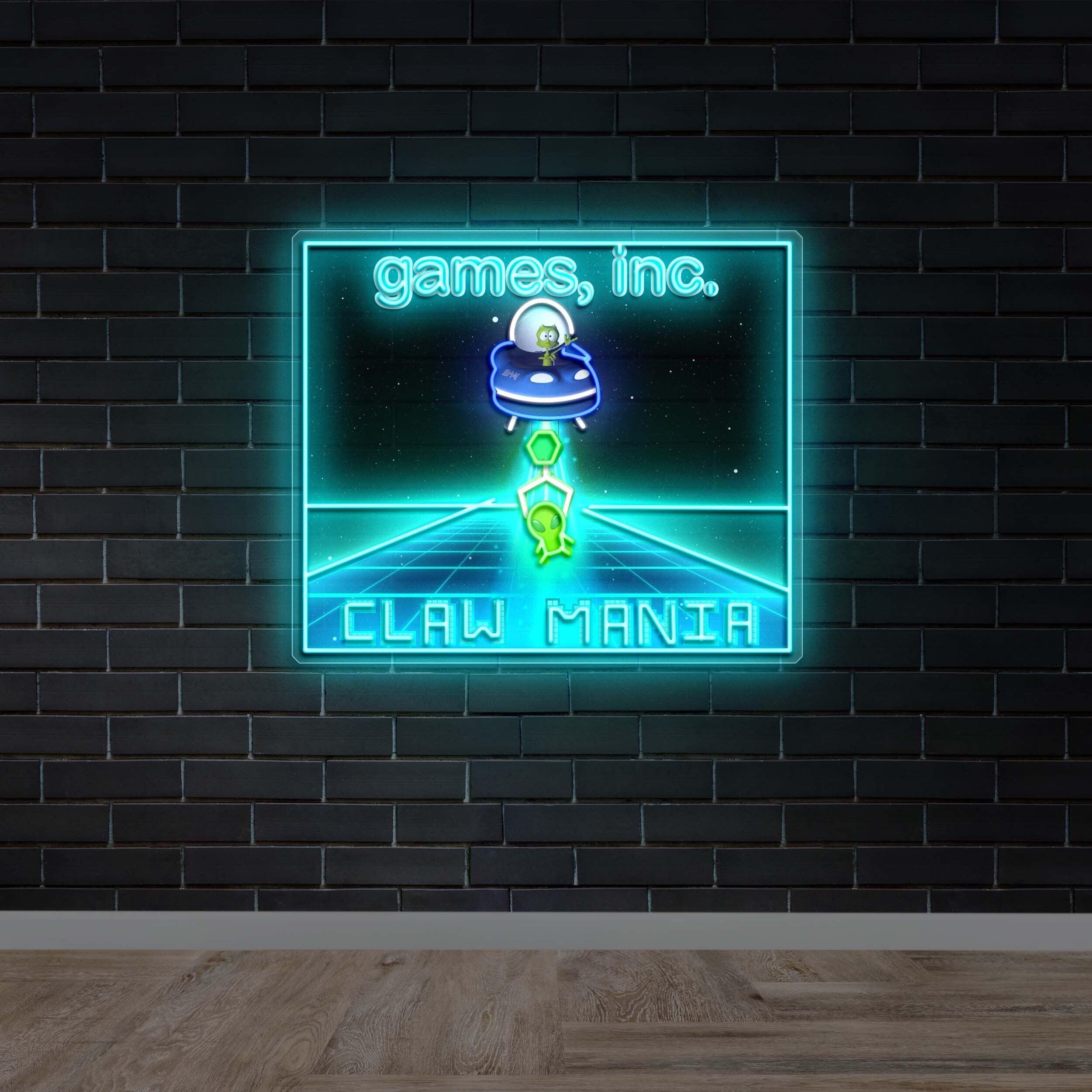 Games, Inc Claw Mania - Premium Neon Artwork