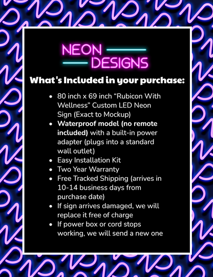Rubicon With Wellness - Premium Neon Artwork