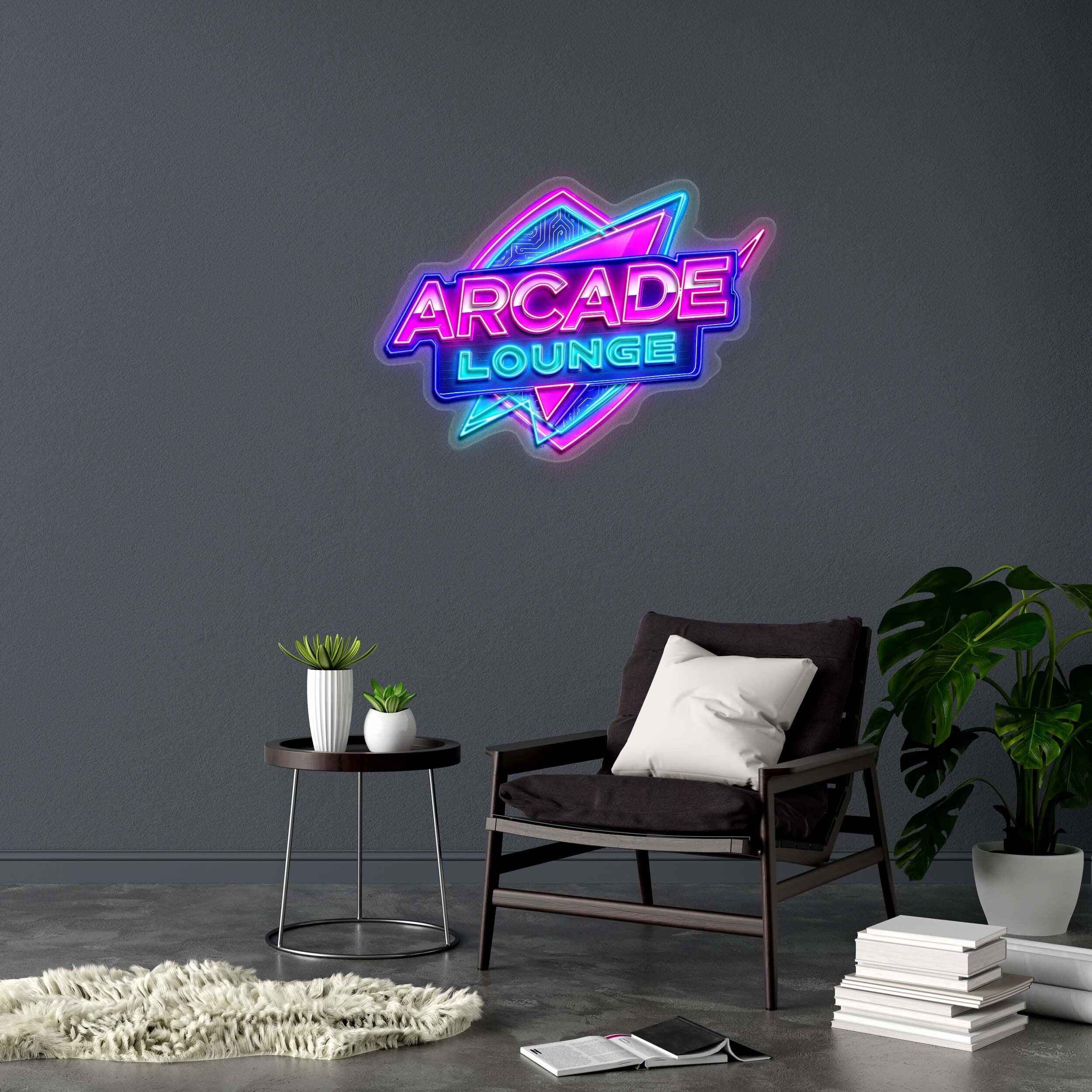 ARCADE LOUNGE - Premium Neon Artwork