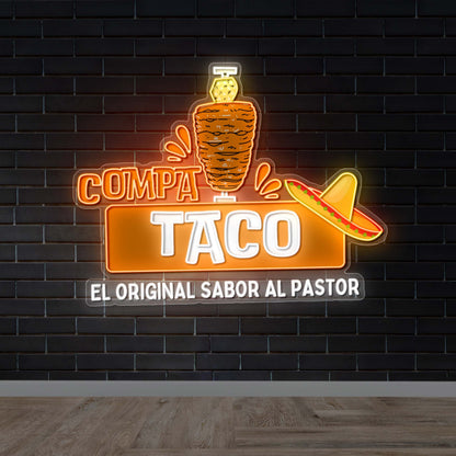 Compa Taco El Original Sabor Al Pastor - Premium Neon Artwork