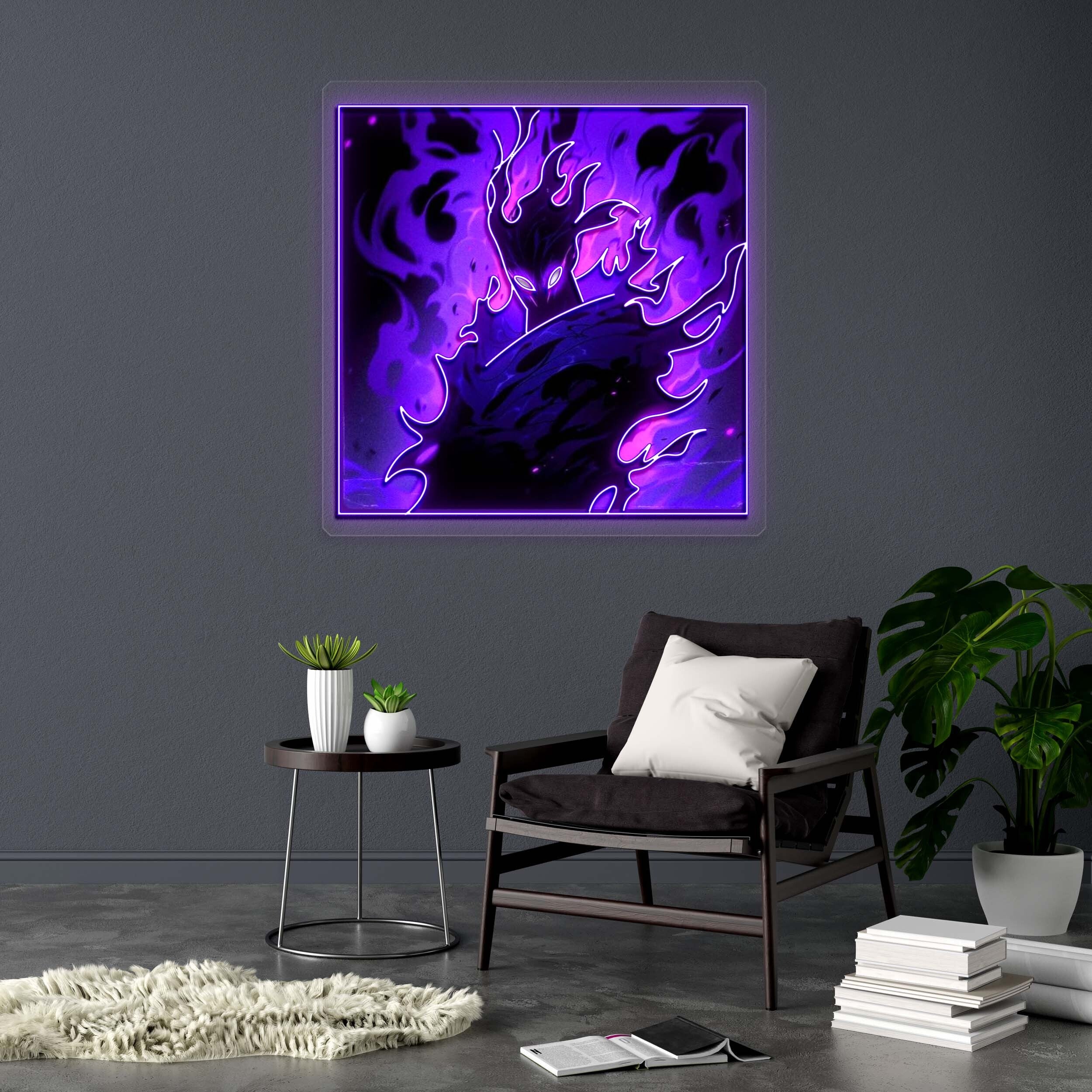 Purple Flames - Premium Neon Artwork