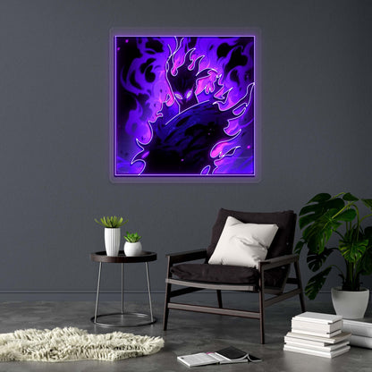 Purple Flames - Premium Neon Artwork