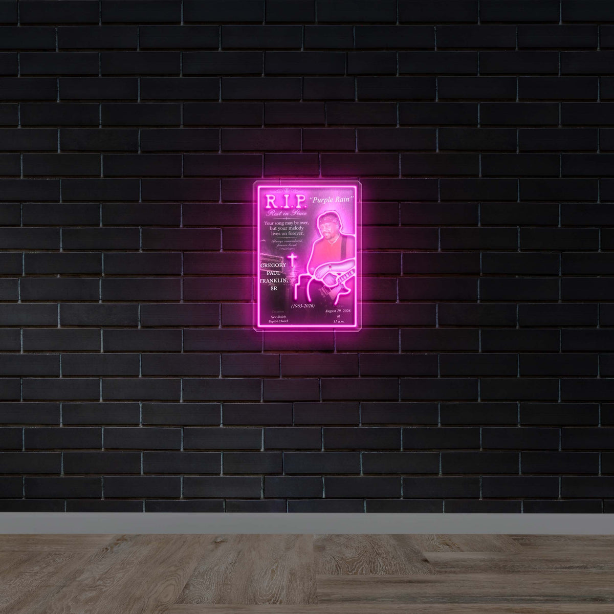 R.I.P. Purple Rain - Premium Neon Artwork