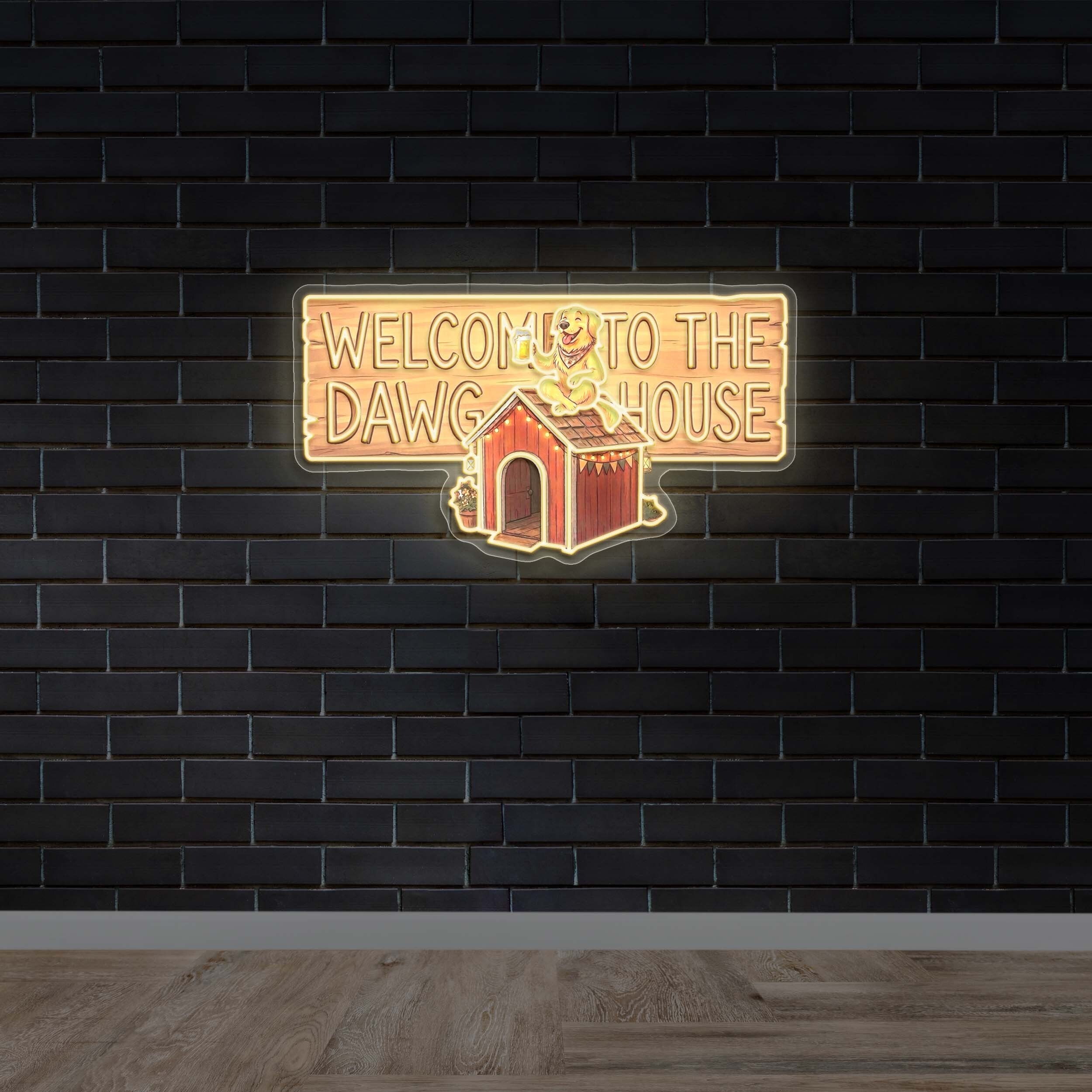 Welcome to the Dawg House - Premium Neon Artwork