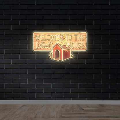 Welcome to the Dawg House - Premium Neon Artwork