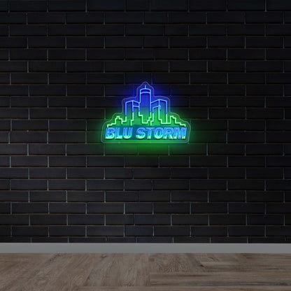 BLU STORM - Premium Neon Artwork