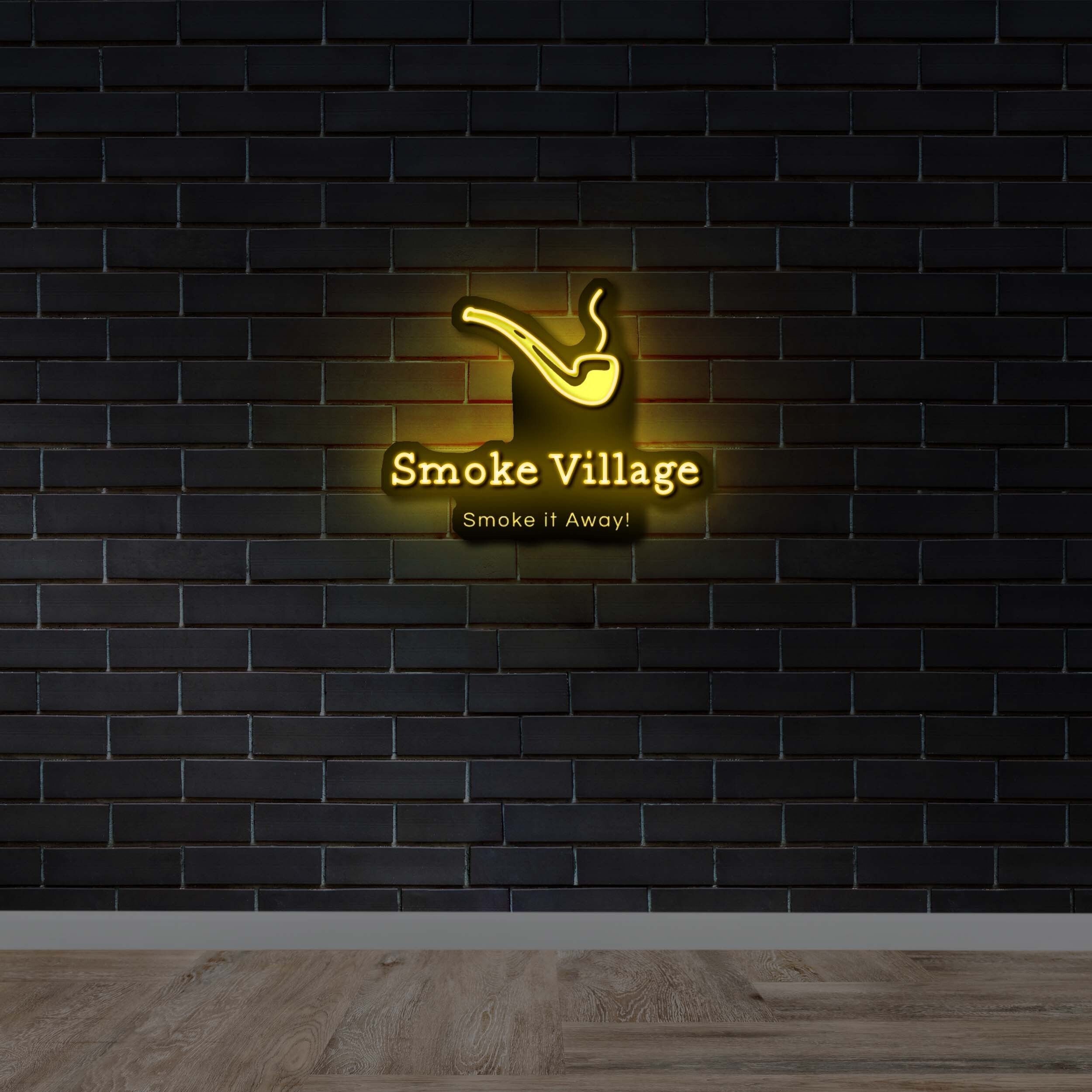 Smoke Village - Premium Neon Artwork