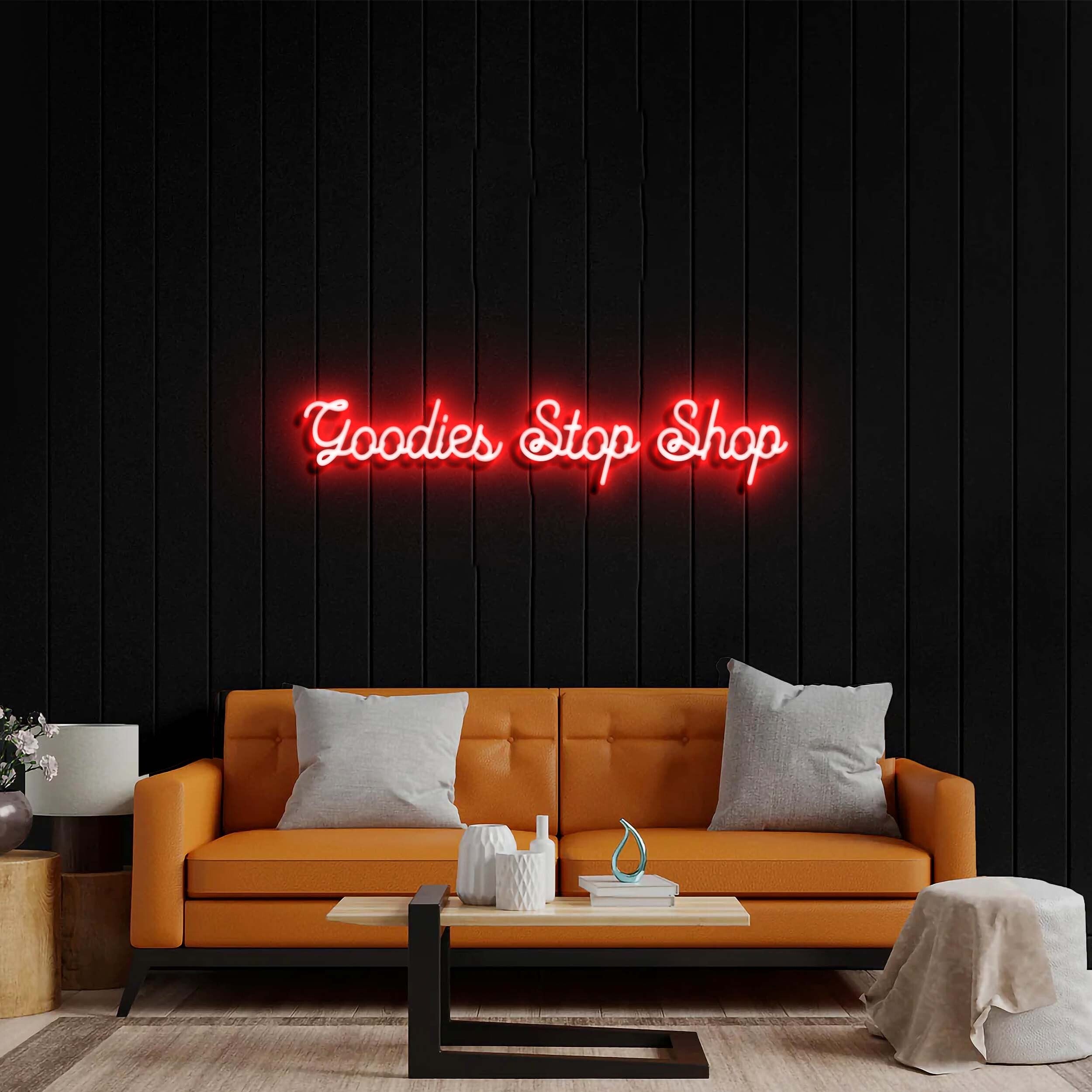 Goodies Stop Shop - Premium Neon Artwork